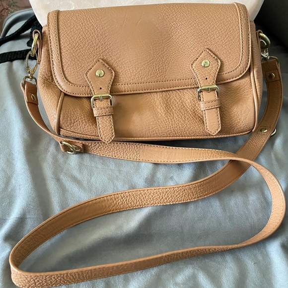 BCBGenration Messenger Crossbody Bag. Tan color. Size: 10” x 7” x 3.5” - Picture 8 of 16